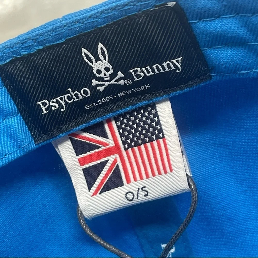 Psycho Bunny Men’s Hindes Trucker Hat Baseball Cap seaport Blue NWT